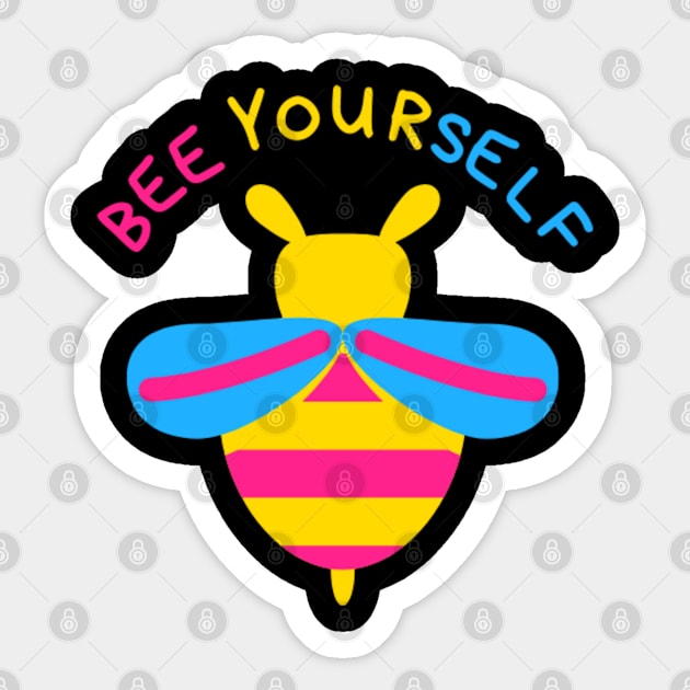 Bee Yourself Pansexual Flag Colors Pride Sticker by 9 Turtles Project